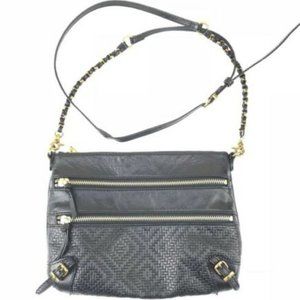 Elliott Lucca Black Leather Crossbody Bag